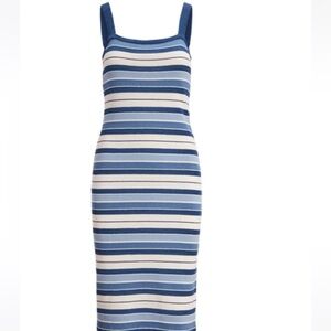 Ralph Lauren blue striped midi dress size S